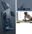 Etui pancerne do Samsung Galaxy S24, Dexnor Full Body MagSafe,  granatowe