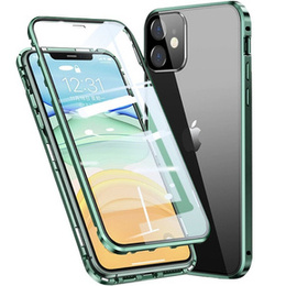 Etui do iPhone 11, Magnetic Dual Glass, zielone