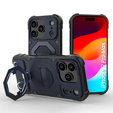 Etui pancerne do iPhone 17 Pro Max, do MagSafe, z podstawką, niebieskie