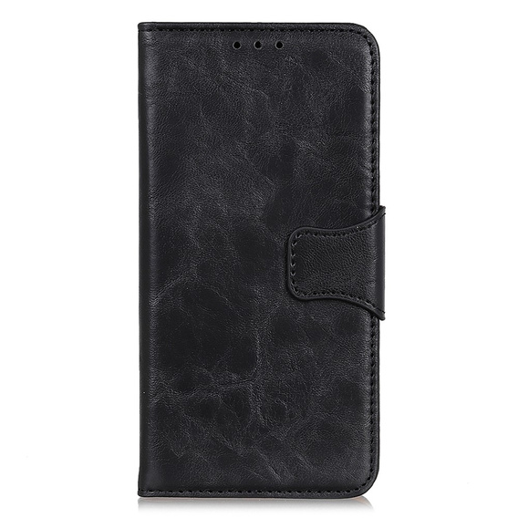 Etui z klapką do Samsung Galaxy S25 Edge, skórzane, czarne