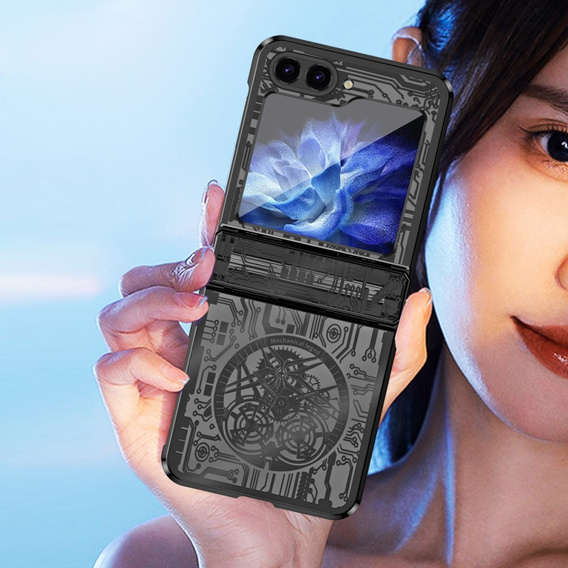 Etui do Samsung Galaxy Z Flip7 FE / Z Flip6, Mechanical Legend, czarne