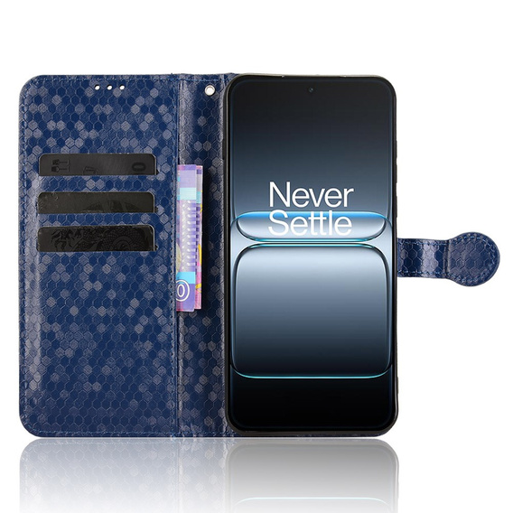 Etui z klapką do OnePlus Nord 5, Wallet Rhombus, niebieskie