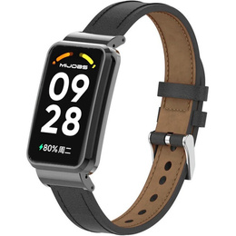 Pasek Skórzany do Xiaomi Redmi Smart Band 2 / Xiaomi Smart Mi Band 8 Active, Czarny
