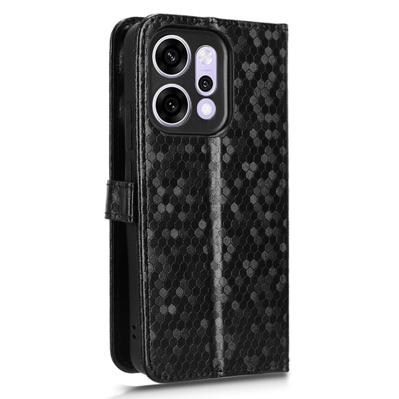 Etui z klapką do Oppo Reno 14, Wallet Rhombus, czarne