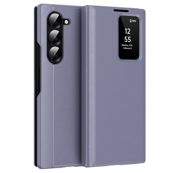 Etui z klapką do Samsung Z Fold6 5G, Smart View Wallet, lawendowe
