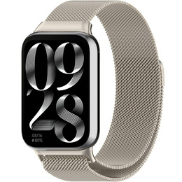 Pasek Bransoleta Milanese do Xiaomi Smart Band 8 Pro / Xiaomi Smart Band 9 Pro, Beżowa
