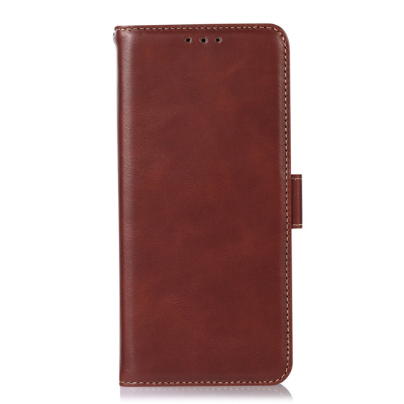 Etui z klapką do T Phone 3 5G, Crazy Horse Wallet, brązowe