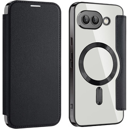 Etui z klapką do Google Pixel 9A, RFID Wallet MagSafe z ochroną aparatu, czarne
