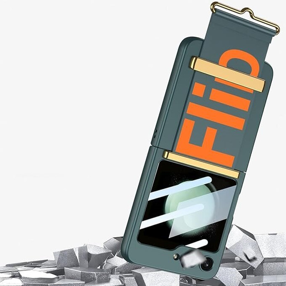 Etui do Samsung Galaxy Z Flip7 FE / Z Flip6, Strap Cover, zielone