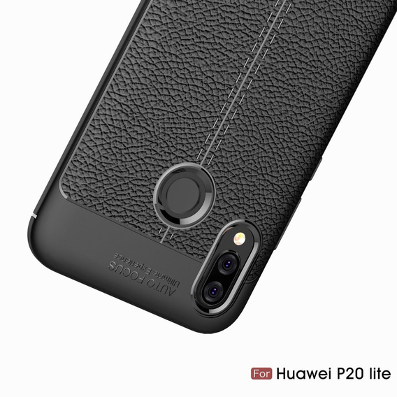 Czarne Etui Football Grain TPU Case do Huawei P20 Lite