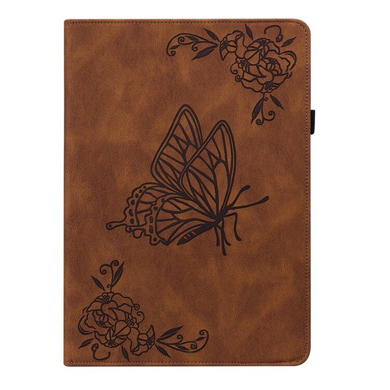 Etui do Lenovo Tab M10 Plus 10.6 Gen 3 TB-125F TB-128F, Wallet Pen Slot, butterflies, brązowe