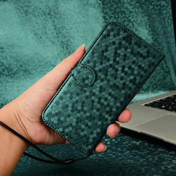 Etui z klapką do Realme Note 70T 4G, Wallet Rhombus, zielone