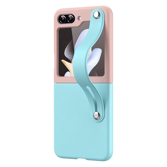 Etui Wristband Kickstand do Samsung Galaxy Z Flip5 5G, Miętowe / Różowe