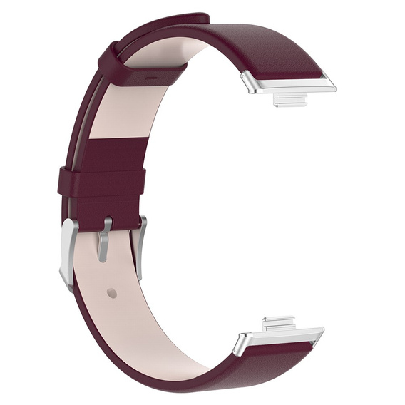 Pasek Skórzany do Huawei Watch Fit 4 / 4 Pro / 3, Bordowy
