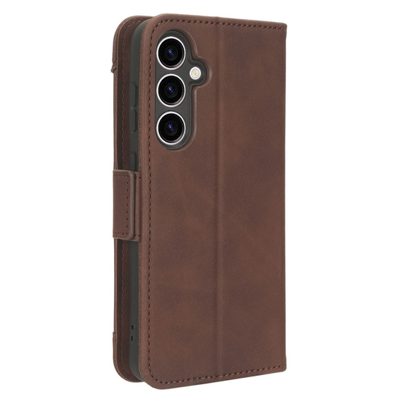 Etui z klapką do Samsung Galaxy S23 FE, Card Slot, brązowe