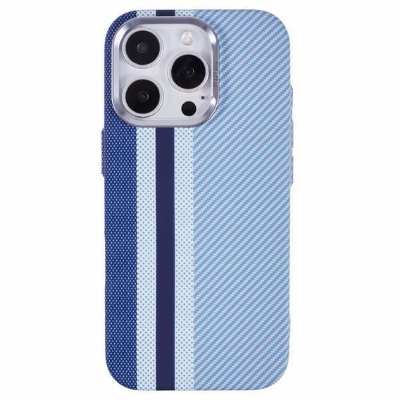 Etui do iPhone 16 Pro Max, Carbon Fiber MagSafe, niebieskie