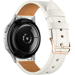 Pasek Skórzany Uniwersalny 20mm, ze złotą klamrą, Biały