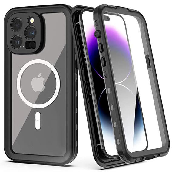 Etui wodoodporne do iPhone 14 Pro Max, Redpepper, do MagSafe, czarne