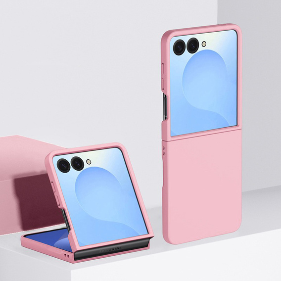 Etui ze szkłem hartowanym na ekran zewnętrzny do Samsung Galaxy Z Flip7 – różowe