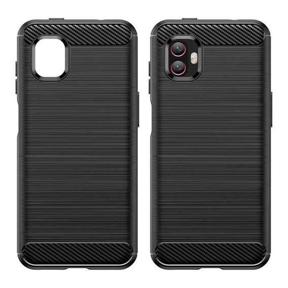 Zestaw Etui Karbon do Samsung Galaxy Xcover 6 Pro 5G, Czarne + Szkło 9H