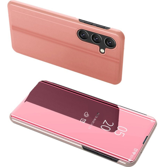 Etui do Samsung Galaxy M34, Clear View, różowe rose gold