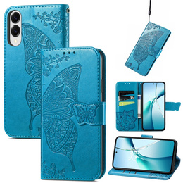 Etui z klapką do Samsung Galaxy S25 Edge, Motyl, niebieskie