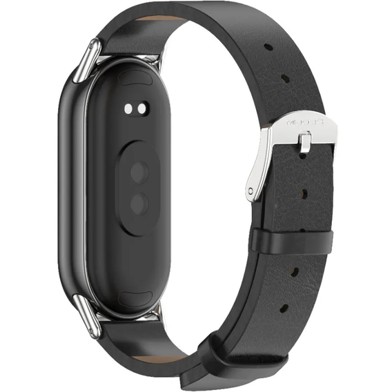 Pasek Skórzany do Xiaomi Smart Band 10 / 9 / 8, Czarny