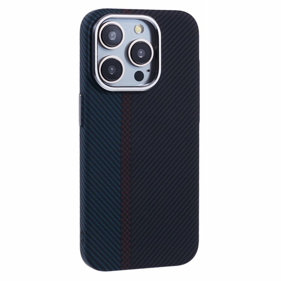 Etui do iPhone 14 Pro Max, Carbon Fiber MagSafe, czarne / niebieskie