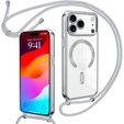 Etui do iPhone 17 Pro Max, Electro MagSafe, srebrne + Smycz