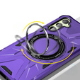 Etui do MagSafe do Samsung Galaxy A54 5G, pancerne z podstawką i blaszką do uchwytu, fioletowe