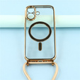 Etui do iPhone 17, Electro MagSafe, złote + Smycz