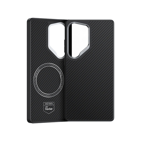 Etui BENKS Kevlar Armor PRO do Samsung Galaxy S25 Ultra, Carbon Fiber 600D A045, do MagSafe, czarne