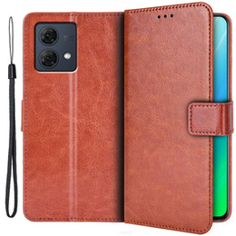 Etui z klapką do Motorola Moto G84 5G, Crazy Horse Wallet, brązowe