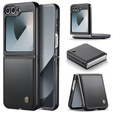 Etui do Samsung Galaxy Z Flip7, CASEME Litchi Leather, czarne