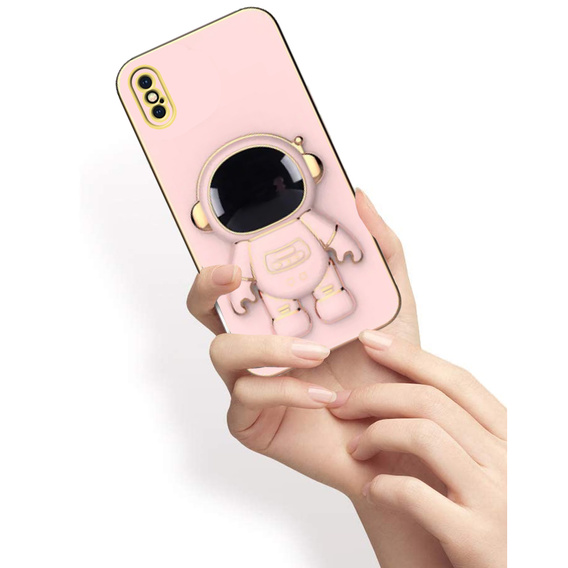 Etui do iPhone X / XS, Astronaut, różowe