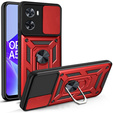 Zestaw Etui pancerne do Oppo A57s, CamShield Slide, czerwone + szkło
