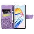 Etui z klapką do Honor Magic 6 Lite 5G, Butterfly, fioletowe