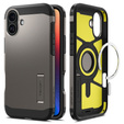 Etui Spigen do iPhone 16, Tough Armor Mag MagSafe, szare + Szkło Hartowane 9H