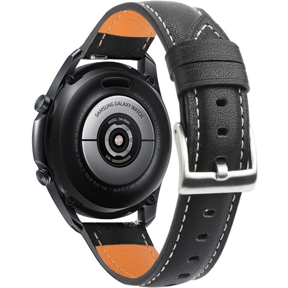 Pasek Skórzany Uniwersalny 20mm, ze srebrną klamrą, Czarny