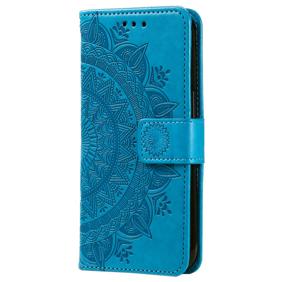 Etui z klapką do Samsung Galaxy A25 5G, Mandala Flower, niebieskie+ szkło 9H 