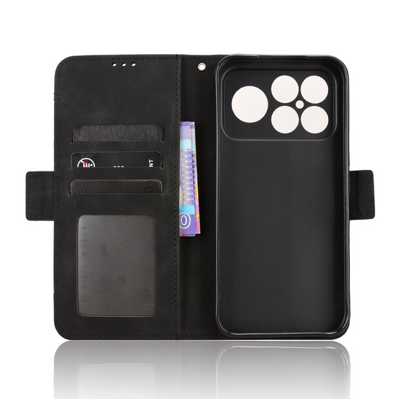 Etui z klapką do Xiaomi Poco F8 Ultra, Card Slot, czarne