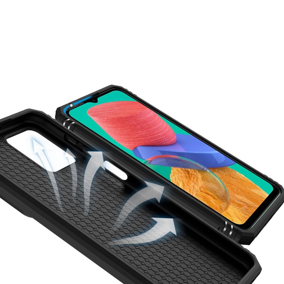 Zestaw Etui pancerne do Samsung Galaxy M33 5G, CamShield Slide, czarne + szkło