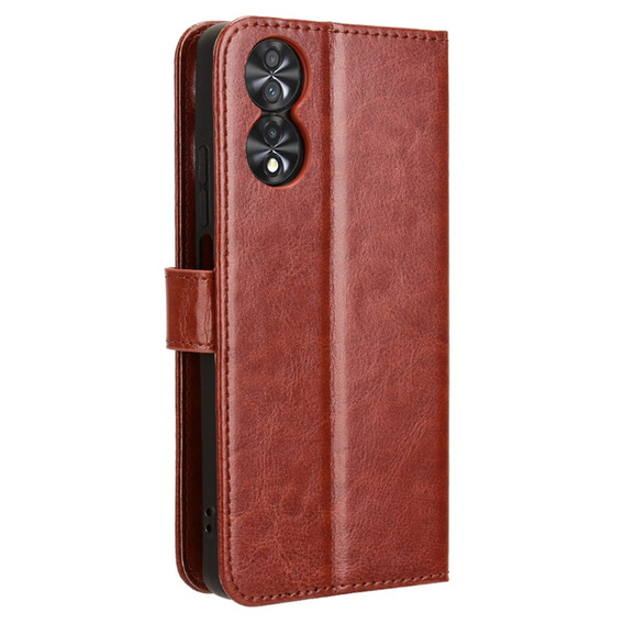Etui z klapką do TCL 40 NxtPaper, Crazy Horse Wallet, brązowe