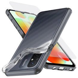 Zestaw Etui do Xiaomi Redmi 12C, Slim case cienkie z ochroną aparatu, przezroczyste + Szkło