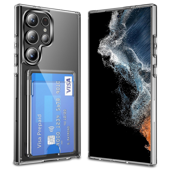 Przezroczyste etui do Samsung Galaxy S25 Ultra, z kieszonką na kartę