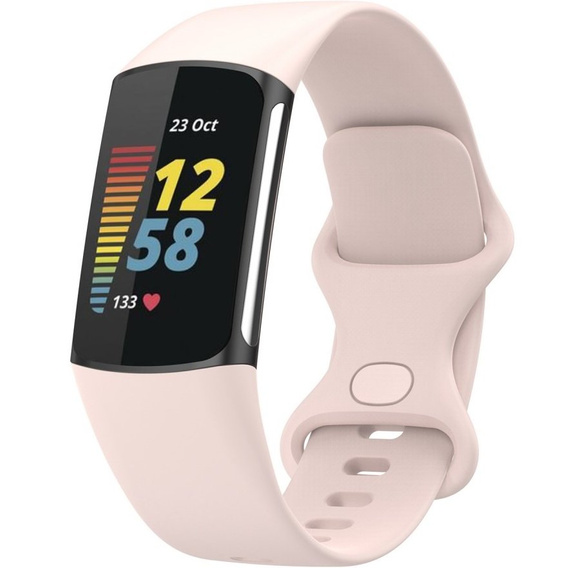 Pasek silikonowy do Fitbit Charge 5, Różowy