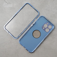 Etui do iPhone 14 Pro, Dual Glass, do Magsafe, niebieskie