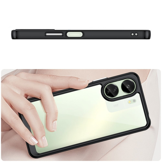 Etui do Xiaomi Redmi 13C / Poco C65, Fusion Hybrid, przezroczyste / czarne