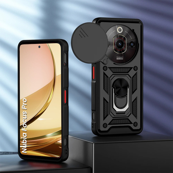 Etui pancerne do Nubia Focus Pro 5G, CamShield Slide, czarne