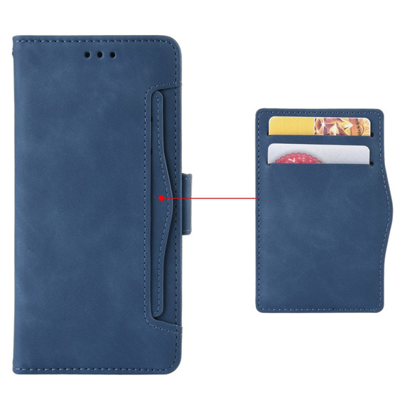 Etui z klapką do Xiaomi Redmi Note 15 Pro 4G, Card Slot, niebieskie